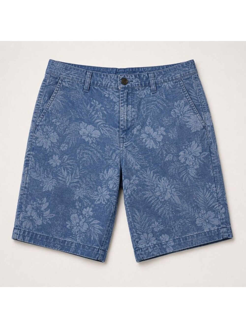 Relativity Bermuda Short Size 12P Blue Floral-Print 100% Cotton Casual Summer